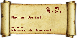 Maurer Dániel névjegykártya